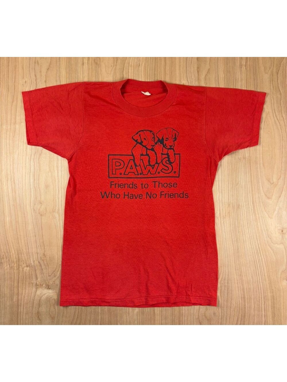 Vintage 80s Paws tshirt Single Stitch animal rights peta pets animals